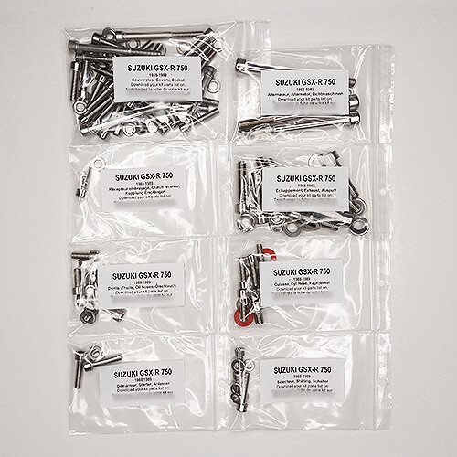 Kit vis inox Suzuki GSXR 750 1988-1989 moteur complet en acier inoxydable durable