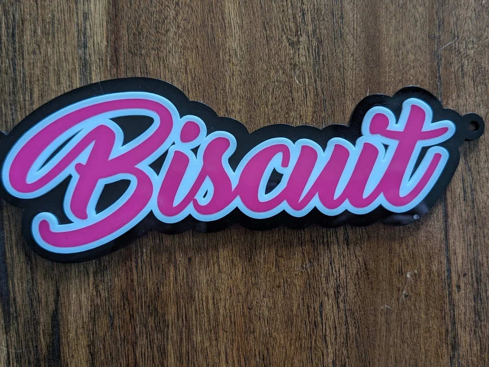 8.5" Custom Dog Crate Name Tag 2 Layer Choose Your Color Pet Cage ID Personalize - Image 3 of 4