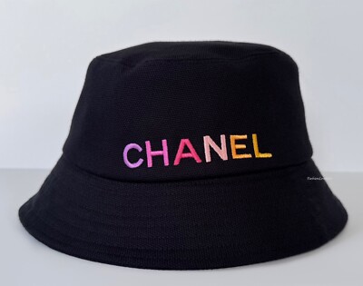 2024 24C CHANEL BLACK MULTICOLOR EMBROIDERY BUCKET CLOCHE