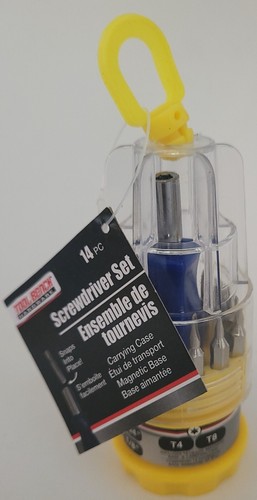 14-In-1 Mini-Screwdriver Set Slot Phillips Torx Hex w Magnetic Handle & Case - Picture 2 of 6