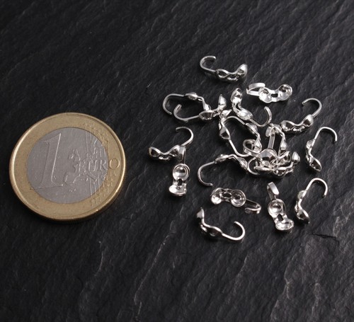 Silber 925 Fädelkalotten Kalotte Ösen Klappkapsel Klappkugel Ketten Steinschatz - Bild 9 von 16