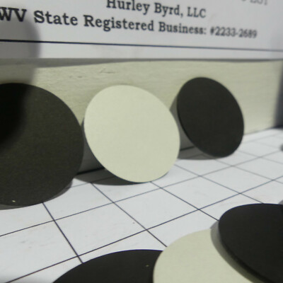 Qty 25: 2'' x 1/16'' Black Plastic PSA Discs Strong Adhesive Backing