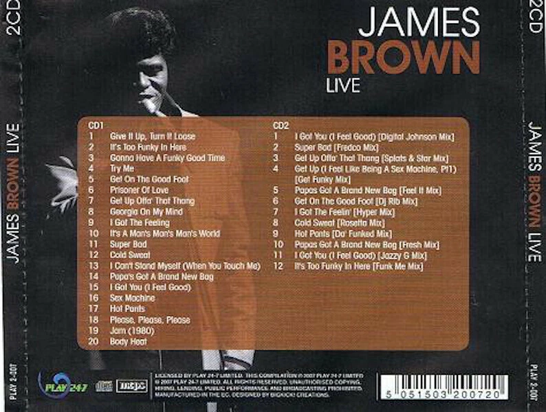 James Brown Live Greatest Hits Compilation incluyendo remixes 2 discos NUEVO PRECINTADO Foto 2 de 2