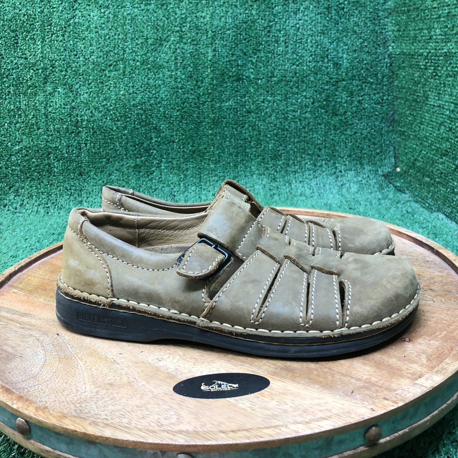 Birkenstock Womens Merced Brown Leather Fisherman Sandals Clogs