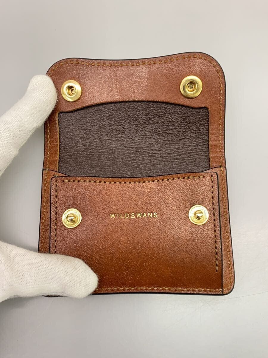 WILD SWANS Leather Brown Solid Coin Case for Men TONGUE Used WILD SWANS Leather Brown Solid Coin Case for Men TONGUE Used