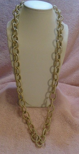 CK Calvin Klein Gold Tone Very Light Chunky Chain Necklace 34" - Picture 2 of 4