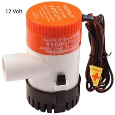 Seaflo Submersible Electric Bilge Pump, 1100 GPH 12 Volts Boat Pump, Fuse 5A