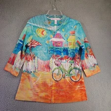 Leoma Lovegrove Jacket Womens Small Hooded Full Zip Lace 3/4 Sleeve Lightweight