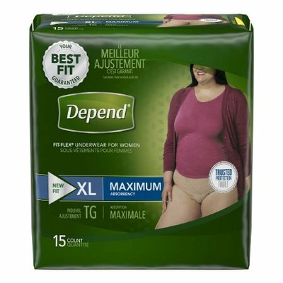 Depend Women Incontinence Underwear Maximum Absorbency  X-Large 72  30 count