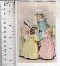 Children Playing Music Estey Organs Victorian Trade Card 5"x4" VTC-XM266