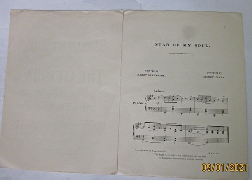 Antikes Lied aus japanischem Spielstück, Notenblatt "Die Gaisha", um 1896 - Bild 2 von 4