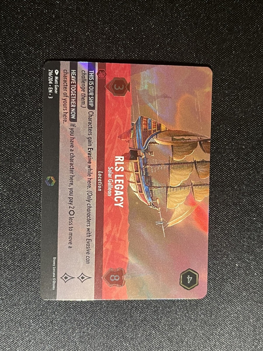 RLS Legacy - Solar Galleon 216/204 Enchanted Disney Lorcana: Into the  Inklands | eBay