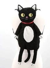 Furry Black Cat Stuffed Backpack (Plush)