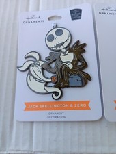 Hallmark NBC NBX Jack Skellington & Zero Flat Metal Halloween Ornament New 2022