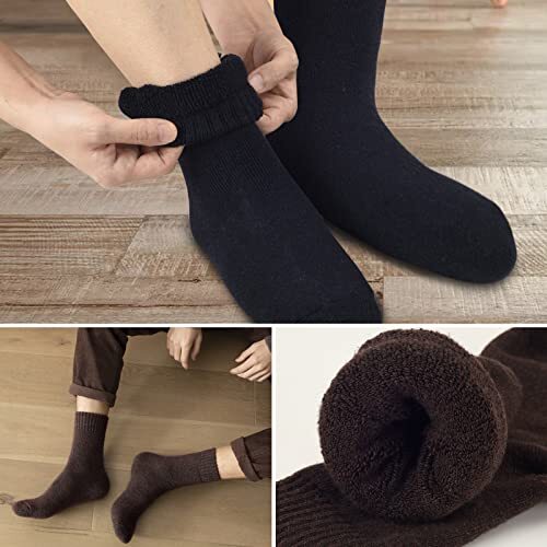 VoJoPi Wollsocken Herren, 5 Paar Thermo schwarz/blau/braun/dunkelgrau/hellgrau - Bild 3 von 6