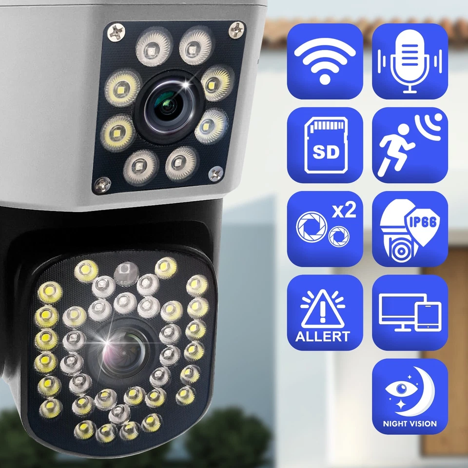 videocamera telecamera wifi da esterno sorveglianza 4K HD sensore PIR IP66 - Immagine 3 di 4