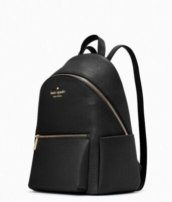 Kate Spade Leila Medium Black Pebbled Leather Dome Shoulder