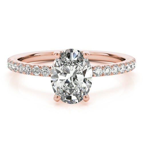 1.00 Carat GH SI2 Oval Lab Grown Diamond Ring in 14k Gold CERTIFIED - Picture 11 of 12