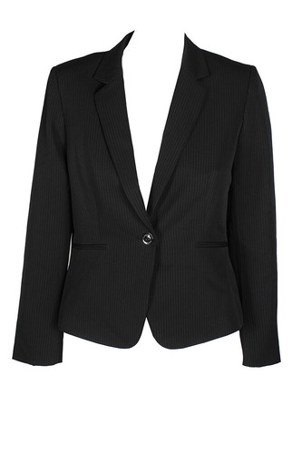 Tahari Asl Petite Black White Pinstripe 