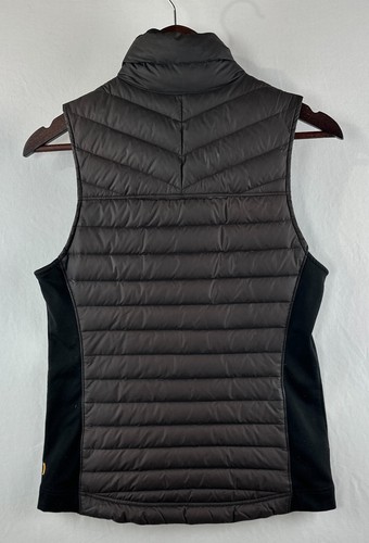 Lucy Goose Down Puffer Vest Womens medium Black Full Zip Pockets Down side panel - Picture 14 of 15
