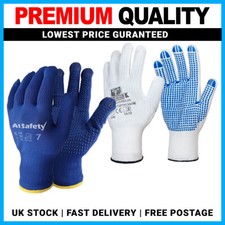 24 Pairs Picker Packer PVC POLKA DOT Nylon Work Gloves PICK & GO Safety Grip