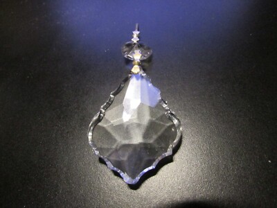 12-9 %LEAD CUT CRYSTAL PRISM LAMP XM CHANDELIER PARTS 2 '' FRENCH brass