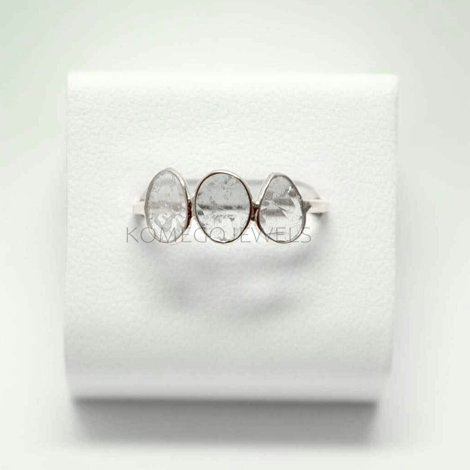 Minimalist Polki Diamond Slice Ring – Perfect Christmas Gift for Women