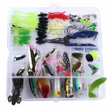 110x Fishing Accessories Lures Gear Bass Bait Hooks Tackle Box Set Saltwater Kit