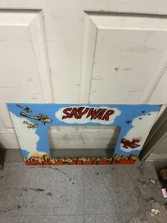 Sky War Arcade game original glass monitor bezel, Micro Games 1976