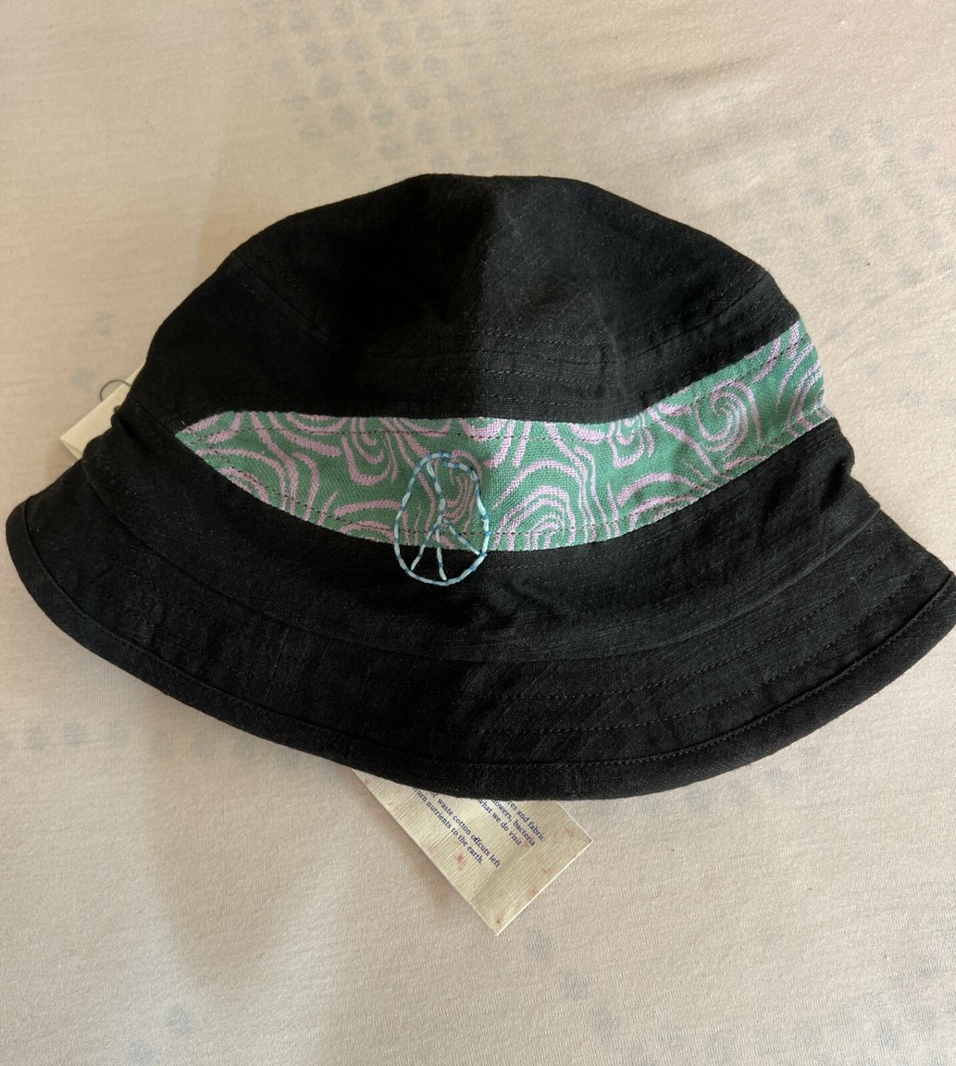 $220 NEW Story Mfg.Embroidered Appliquéd Organic Cotton Bucket Hat