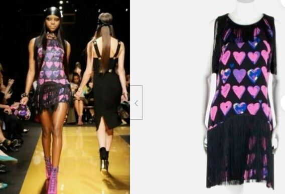 VIP【関税送料無料】希少 VERSACE DARK VIOLET DRESS Versace For H&M US 4 100% silk Fringe Heart Dress | eBay