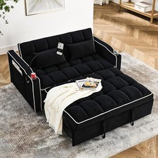 3in1 Sleeper Sofa Couch Bed Velvet Convertible Loveseat Sleeper Pull Out SofaBed