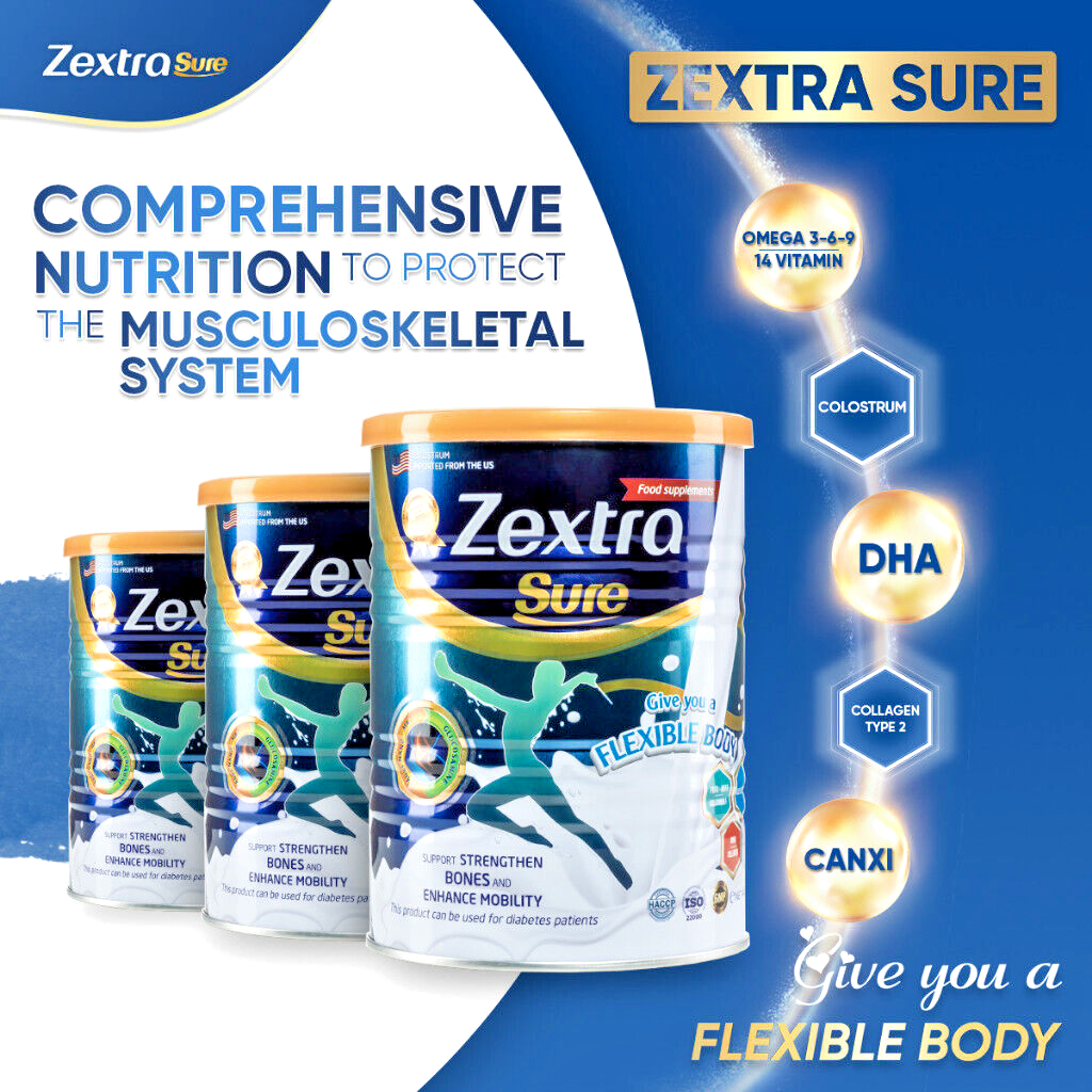 3 Cans Zextra Sure Milk Colostrum 400g For Bone And Joint Healt