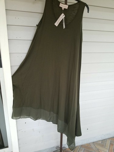Philosophy Olive Green Midi Swing Dress 