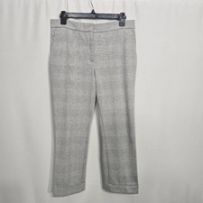 Ann Taylor Light Gray Plaid Cuffed Hem Pants 8P