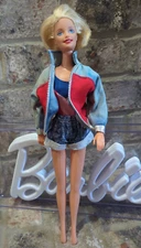 Vintage 1999 Swimming Champion USA Barbie Doll Orig. jacket. Re-dressed, loose.