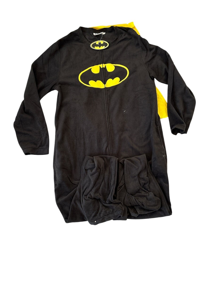 Batman One piece Zip Up PAJAMAS Size X-Large With Cape UK
