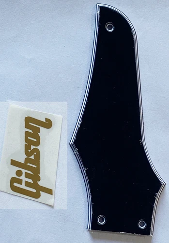 For Gibson Firebird"Logo"Truss Rod Cover+Gold Decal Guitar Pickguard 5 Ply Black