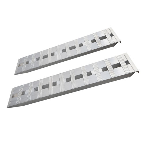 2pcs Aluminum Trailer Ramps Truck Car Auto Trailer Ramps Loading Ramps 6000lbs - Foto 14 di 20