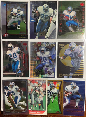 BARRY SANDERS 10 CARD LOT !!! 10 fir $10 DEAL !!! Inserts  SP S & majored !!!
