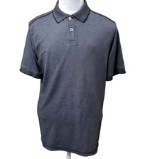 Tommy Bahama Men's Size M Gray Pinpoint Supima Cotton Short Sleeve Polo Shirt