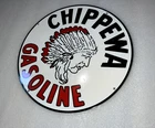 Chippewa Indian Gasoline Oil Gas Heavy Steel Metal Vintage Style Sign