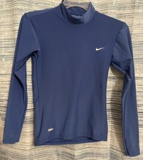 Nike Youth Medium Shirt Dri-Fit Blue Mock Neck Turtle Neck