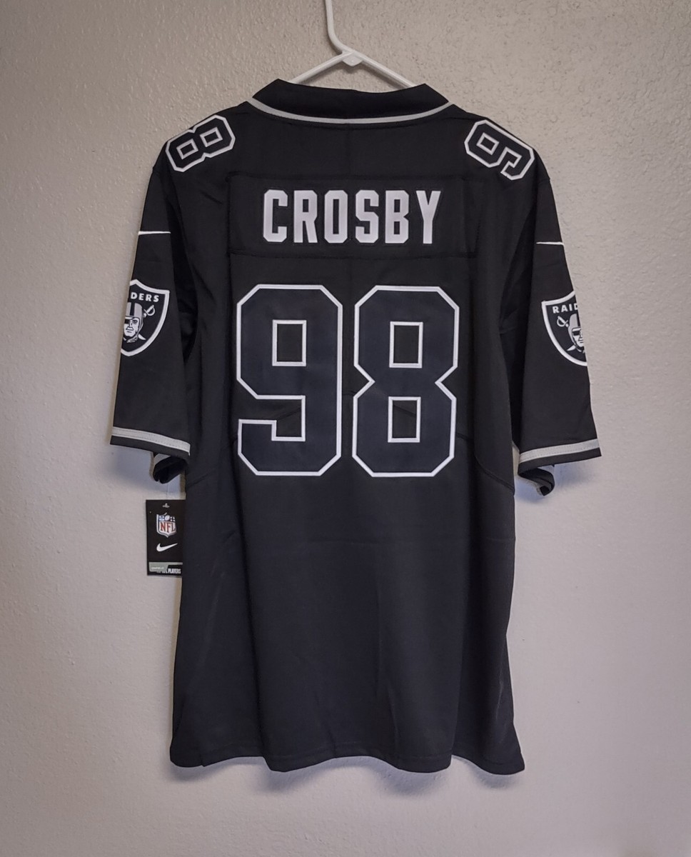 RAIDERS CROSBY 98 ウニフォーム M 2XL Maxx Crosby #98 Vapor FUSE Jersey White Elite Quality