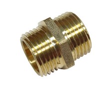 1/2" BSP Brass Hex Nipple Fitting - Threaded Pipe Fitting, Male to Male