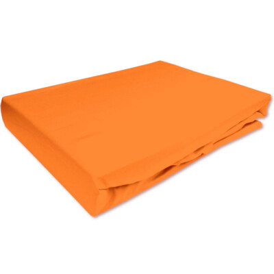 Lorena Uni Mako Satin Spannbettlaken 160x200  in Mandarin Rundumgummi UVP69,95  