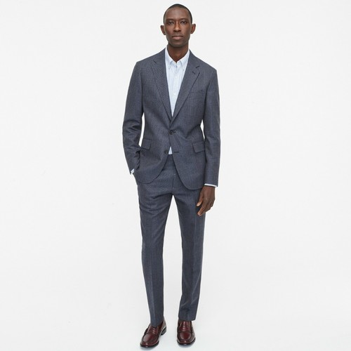 Neu mit Etikett J. Crew Ludlow schmale Passform unstrukturierte Anzugjacke - 36R, gemischt blau Glen AO633 - Bild 6 von 6