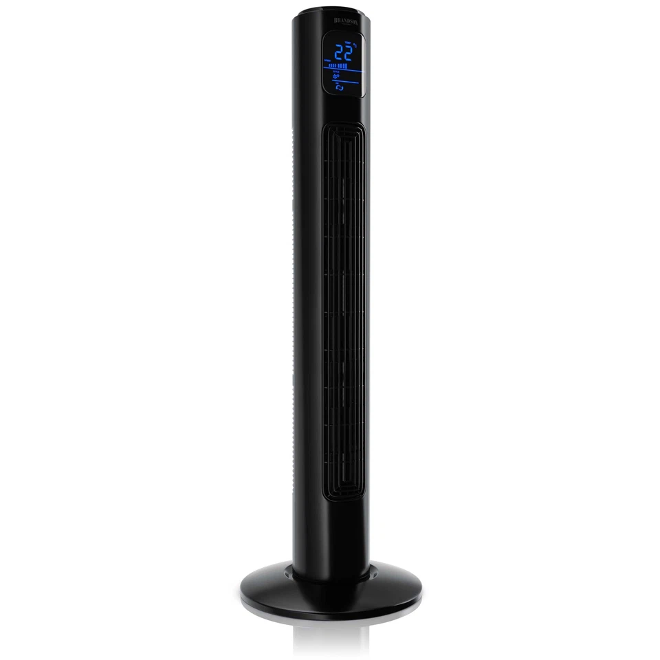 Brandson Turmventilator 3 Geschwindigkeitsstufen LED-Display Oszillation Schwarz