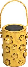 Image of Luxform Lighting Solar Powered LED Daisy Flower Lantern For Gardens - Yellow
