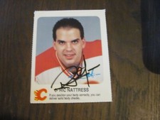 RIC NATTRESS SIGNED AUTOGRAPHED 1987 RED ROOSTER CARD-CALGARY FLAMES